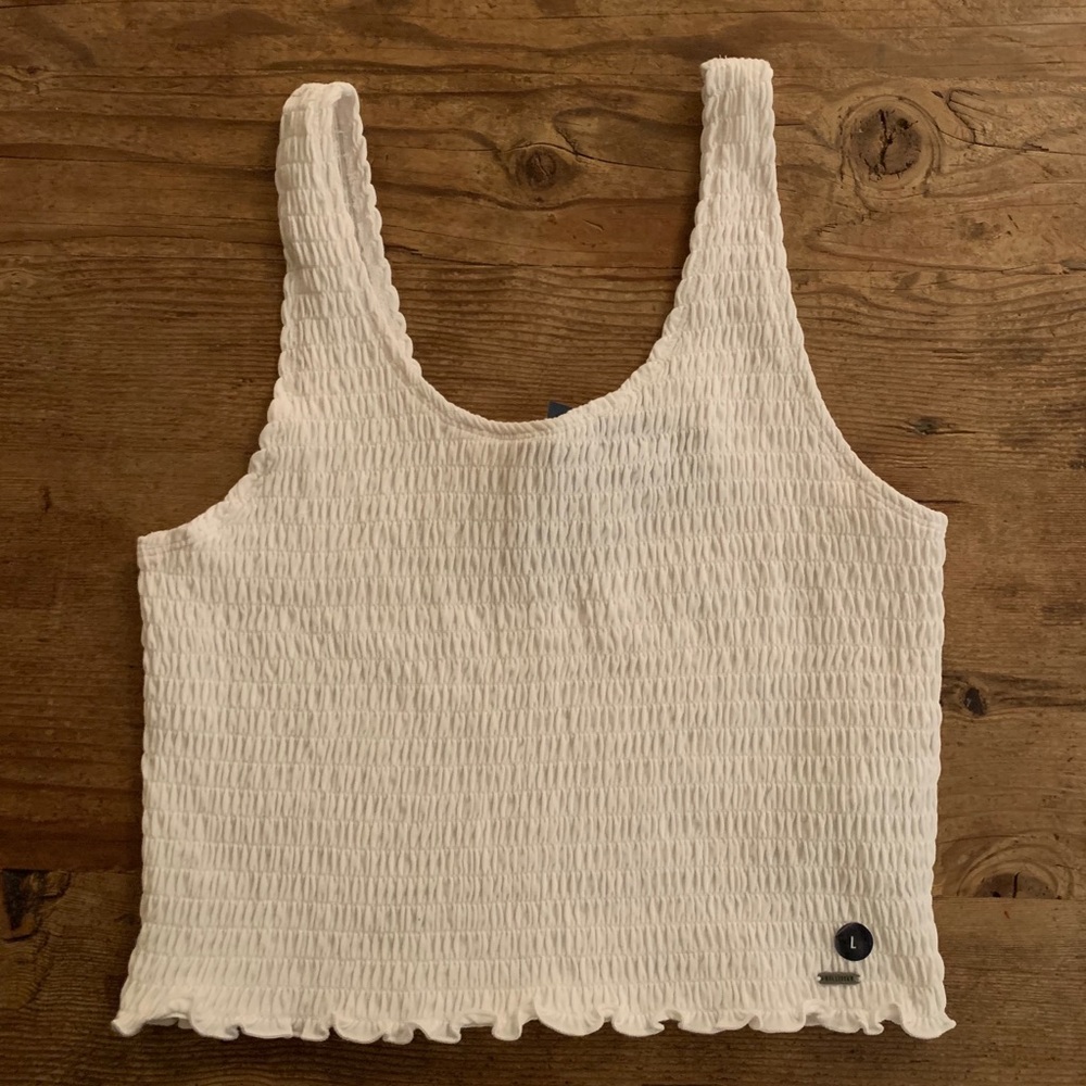 Hollister white textured tank